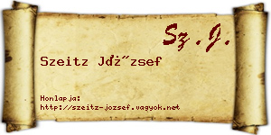 Szeitz József névjegykártya